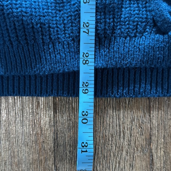 J.JILL V-NECK CABLE VEST PEACOCK BLUE - Picture 14 of 14